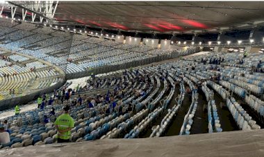 Setor do Maracanã destinado à torcida do Cruzeiro tem tela de proteção e segurança reforçada