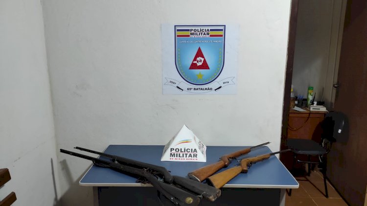 Operação da PM apreende 4 armas de fogo em São Pedro do Suaçuí